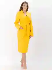 Халат банный вафельный, Желтый