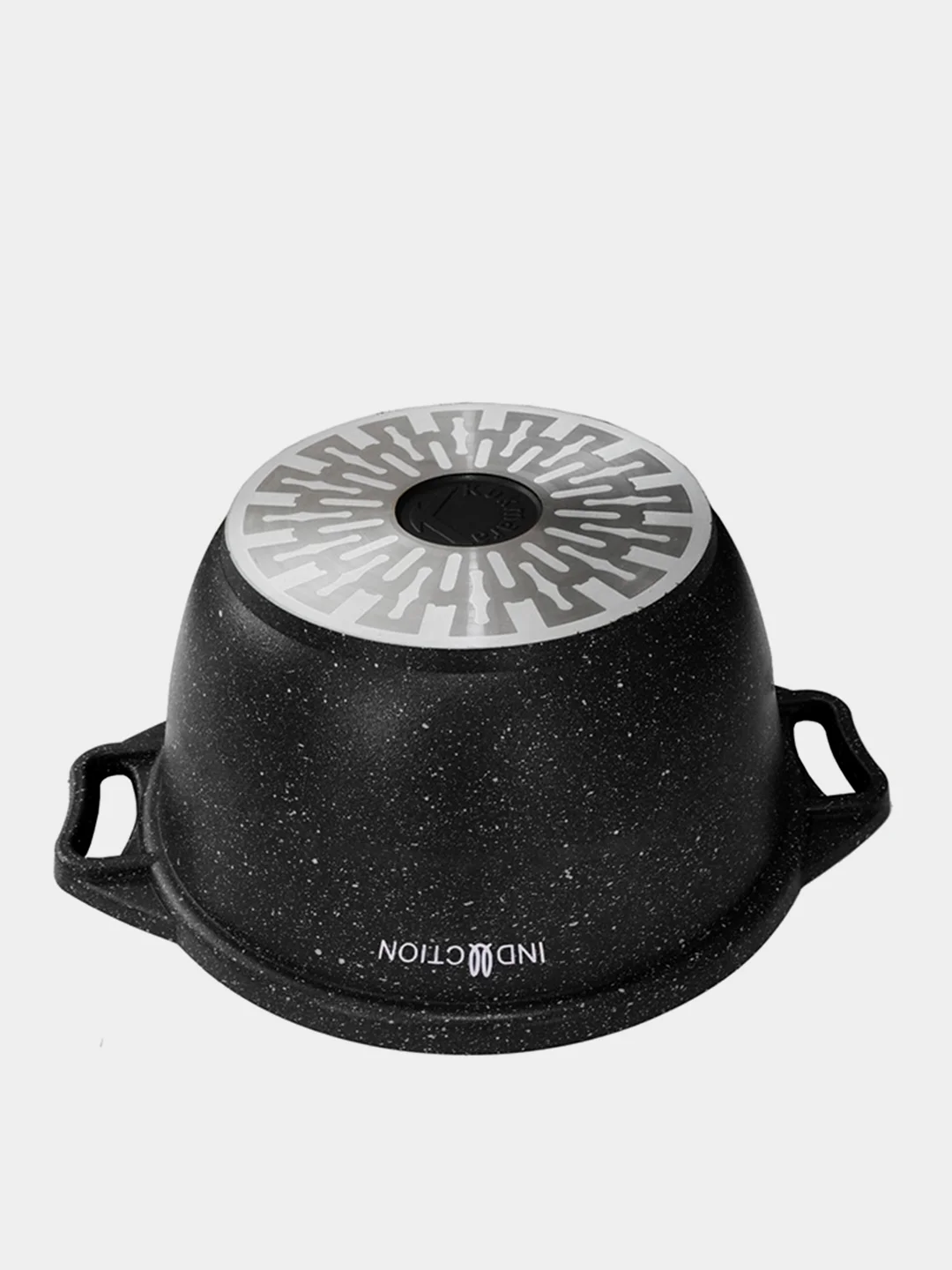 Кастрюля со стеклянной крышкой "Marble Induction", темный мрамор, 4 л