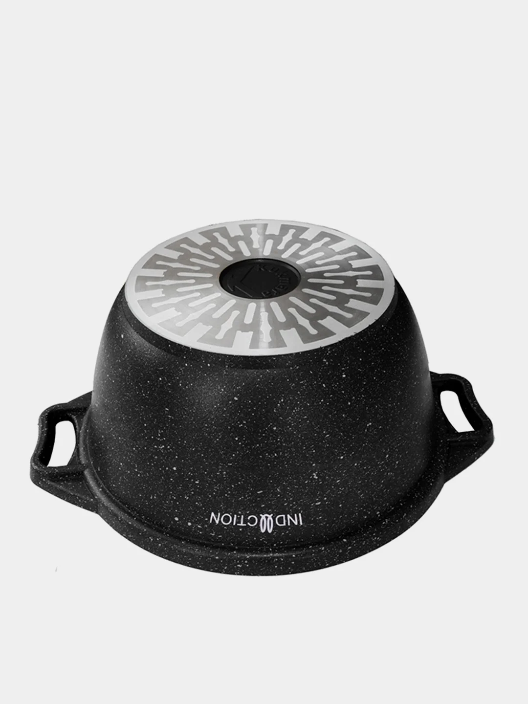 Кастрюля со стеклянной крышкой "Marble Induction", темный мрамор, 3 л