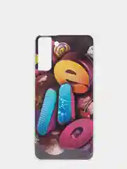 Голубой чехол для Samsung G996F/S21 Plus силиконовый с рисунком