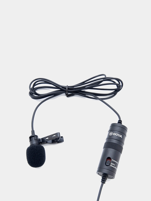 Микрофон петличный BOYA BY-M1 Jack 3,5мм+6.3мм - петличка для телефона aux 6м