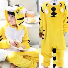 Лимонный кигуруми-пижама для детей, для утренника, новогодний костюм зайца, волка, дракона, тигра