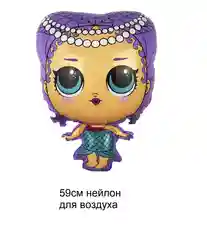 Фиолетовый кукла фольгированный шар фольгированная фигура кукла ЛОЛ LOL сюрпрайз, русалочка