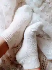 Белый носки женские пуховые