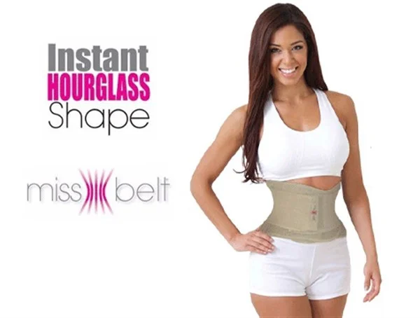 Бежевый пояс для похудения Miss Belt (Мисс Белт), корректирующий