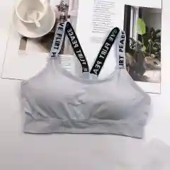 Серый женский спортивный топ