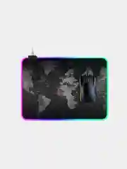 Игровой коврик для мыши с изображением карты мира и RGB подсветкой