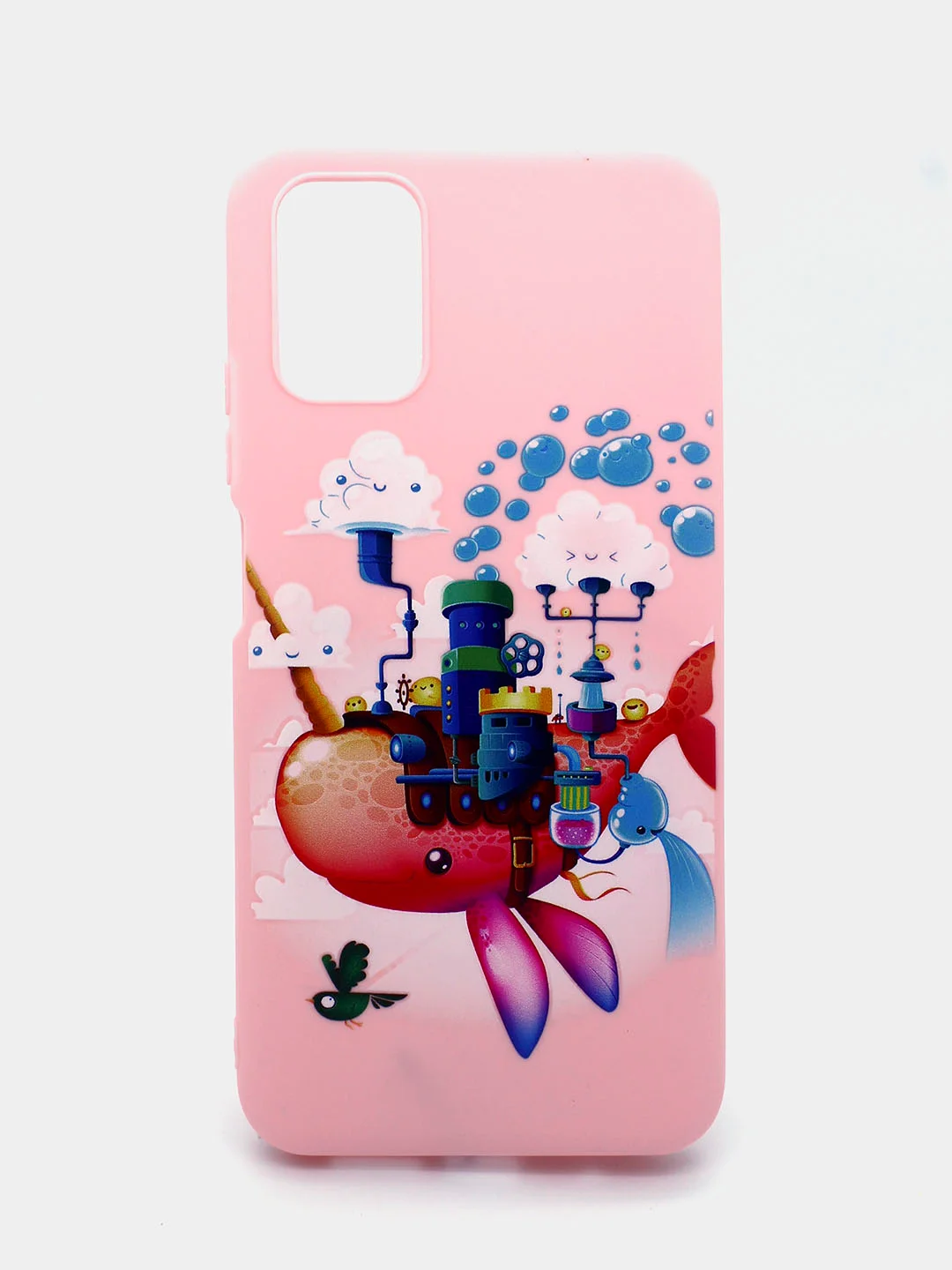 Розовый чехол силиконовый с принтом Xiaomi Poco M3