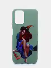 Бежевый чехол силиконовый с принтом для Xiaomi Redmi Note 10 (редми)