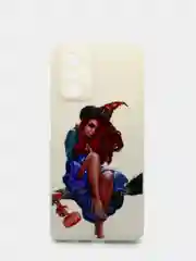 Бежевый чехол силиконовый с принтом для Xiaomi Redmi Note 10 Pro (редми)