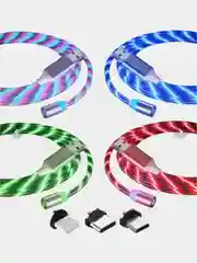 Кабель магнитный светящийся для зарядки iphone / micro usb / type-c