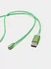 Зеленый кабель магнитный светящийся для зарядки iphone / micro usb / type-c