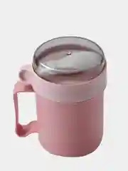 Розовый ланч-бокс "Cup" супница для пищи, ланчбокс контейнер для еды с ручкой и вилкой 500 мл