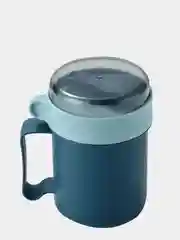 Синий меланж ланч-бокс "Cup" супница для пищи, ланчбокс контейнер для еды с ручкой и вилкой 500 мл