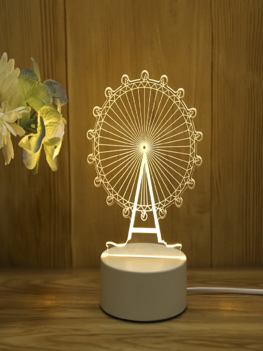 Розовый ночник светодиодный LED, 3D