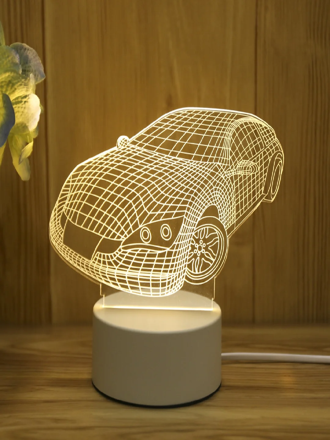Пурпурный ночник светодиодный LED, 3D