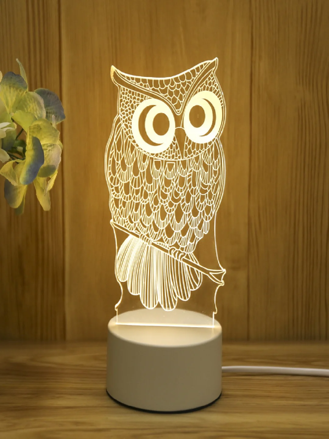 Голубой ночник светодиодный LED, 3D