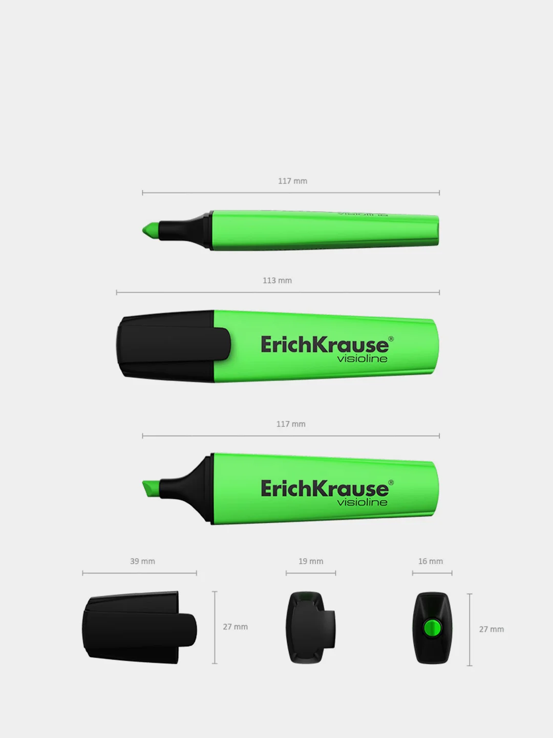 Текстмаркер ErichKrause "Visioline V-12", зеленый