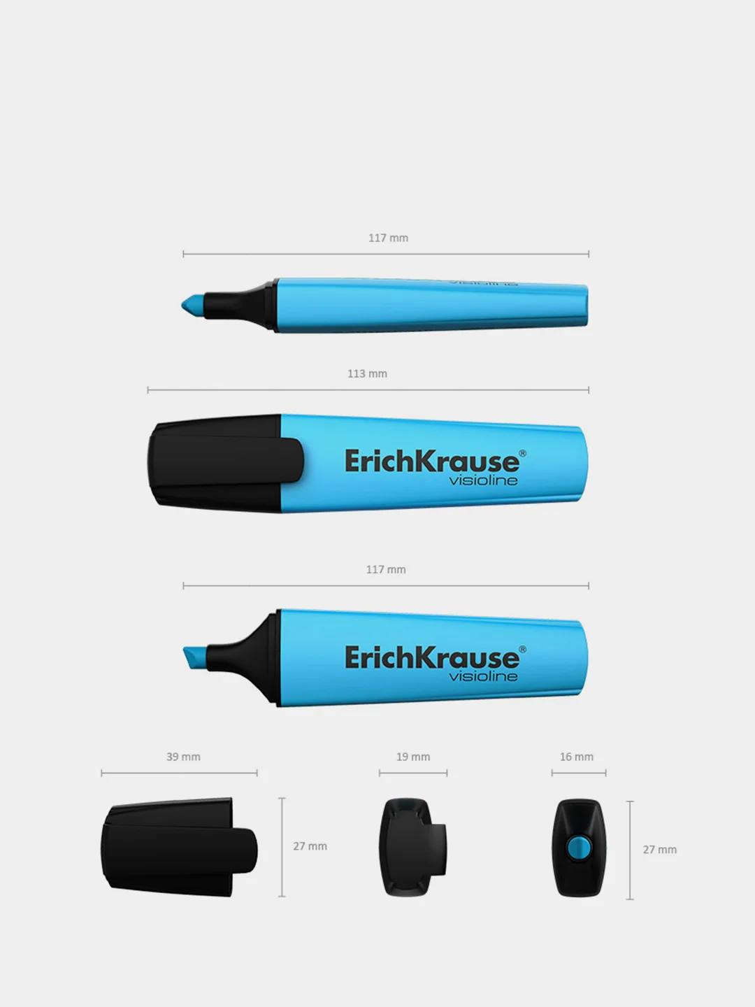 Текстмаркер ErichKrause "Visioline V-12", голубой