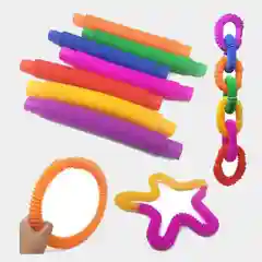 Голубой поп ит Трубка. Игрушка-антистресс. Поп туб, цветные трубки Pop Tubes, popit СИМПЛ ДИМПЛ
