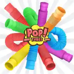Голубой поп ит Трубка. Игрушка-антистресс. Поп туб, цветные трубки Pop Tubes, popit СИМПЛ ДИМПЛ