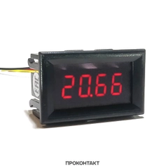 Вольтметр цифровой 4 разряда 0-33.00VDC красный 45x26мм