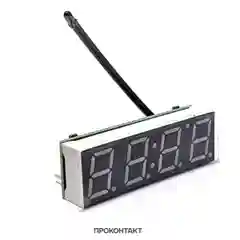 Модуль часы + вольтметр + термометр 40*13мм 5-30VDC -40-120С (Красный)