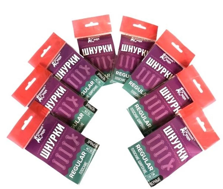 Шнурки REGULAR "Плоские", широкие, 3 длины, цвет черный