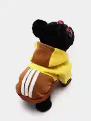 Желтый комбинезон двухцветный для собак, с капюшоном
