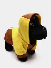 Желтый комбинезон двухцветный для собак, с капюшоном