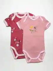 Коралловый меланж боди для девочек, для малышей, с короткими рукавами