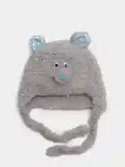 Серый вязаная шапка "Мишка"