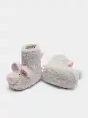 Розовый вязаные пинетки "Мишки"