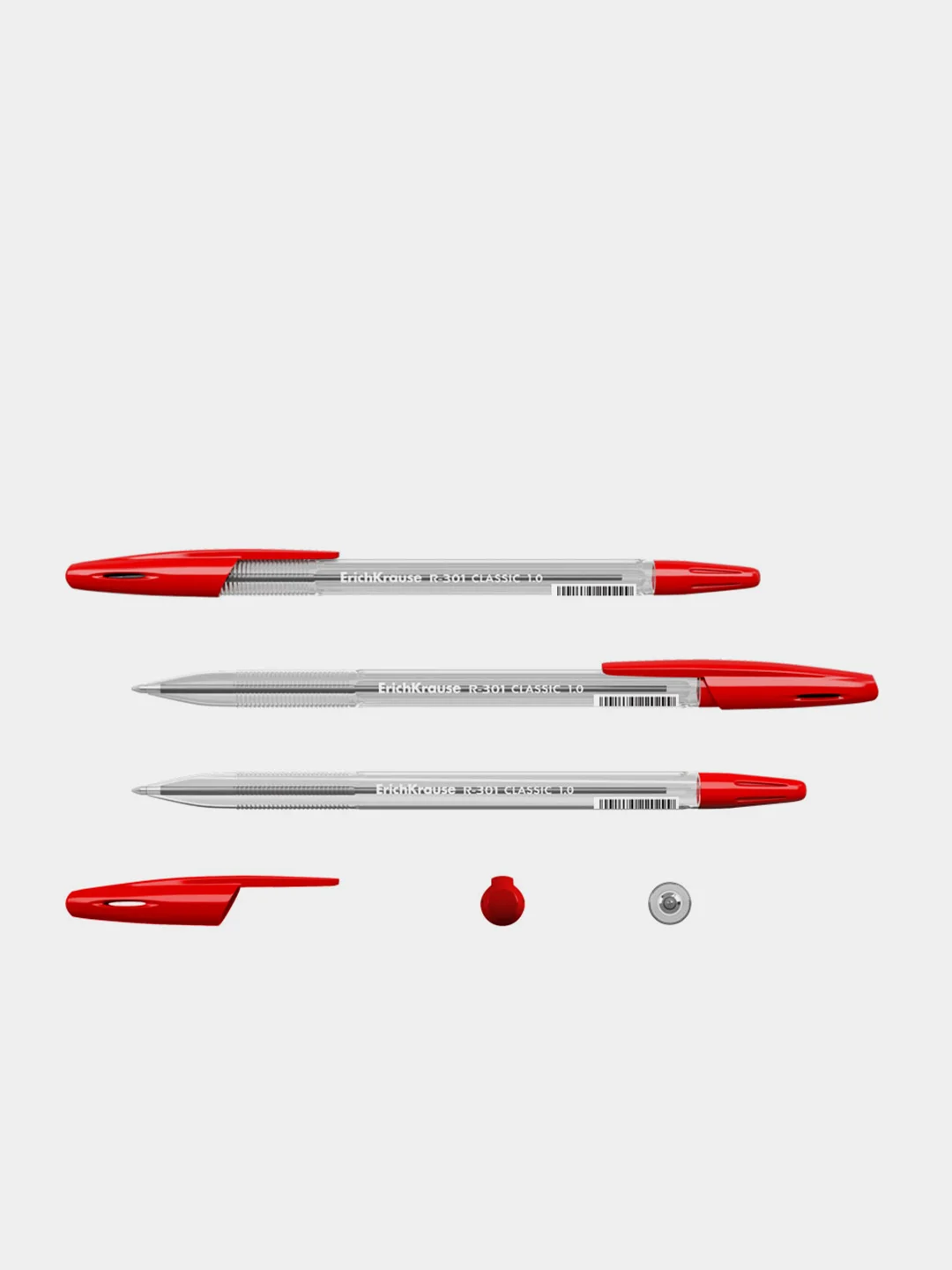 Ручка шариковая ErichKrause "Classic Stick 1.0", красный, 50 штук