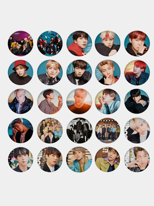 Значки BTS K-pop, большие 56мм, БТС
