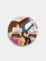 Бежевый значки Гравити Фолз большие 56мм, Gravity Falls