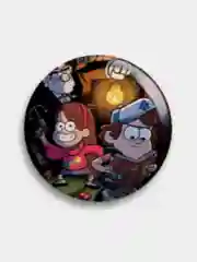 Фуксия значки Гравити Фолз большие 56мм, Gravity Falls