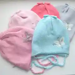 Шапка детская / шапочка для девочки / шапочка осень- весна / демисезон на завязках