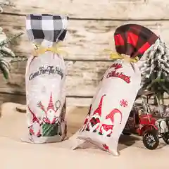Украшение на бутылку/Чехол для бутылки/Мешок под бутылку/Декор стола Новый год/Рождество.