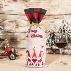 Украшение на бутылку/Чехол для бутылки/Мешок под бутылку/Декор стола Новый год/Рождество.