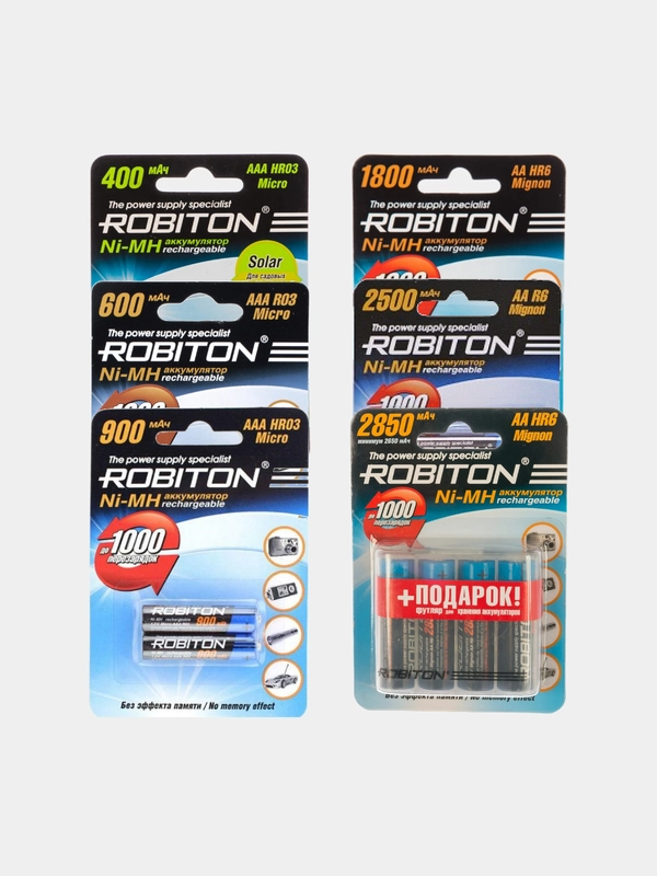 Аккумуляторы Robiton 400-2850MAh AA AAA мизинчиковые аккумуляторные батарейки ААА АА