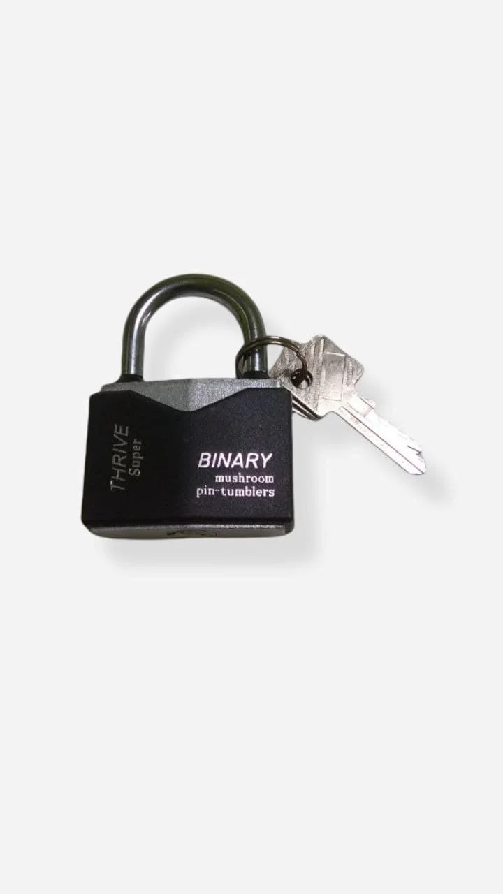 Черный замок навесной влагозащищенный с защитой от отмычек Binary 50 мм
