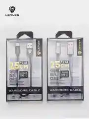 Черный кабель для зарядки LENYES LC 25см Lightning , Type-C, micro-USB