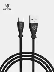 Черный кабель для зарядки LENYES LC 25см Lightning , Type-C, micro-USB