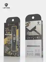 Черный кабель для зарядки LENYES LC 25см Lightning , Type-C, micro-USB