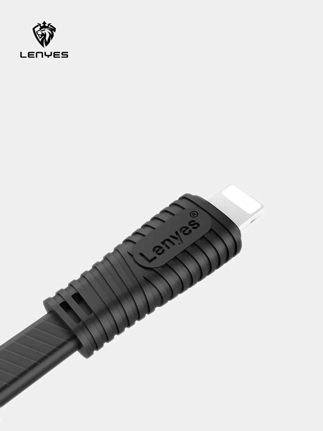 Черный кабель для зарядки LENYES LC 25см Lightning , Type-C, micro-USB