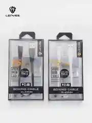Черный кабель для зарядки LENYES LC 25см Lightning , Type-C, micro-USB