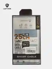 Черный кабель для зарядки LENYES LC 25см Lightning , Type-C, micro-USB