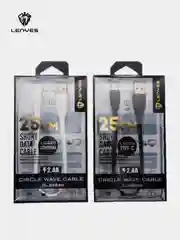 Черный кабель для зарядки LENYES LC 25см Lightning , Type-C, micro-USB