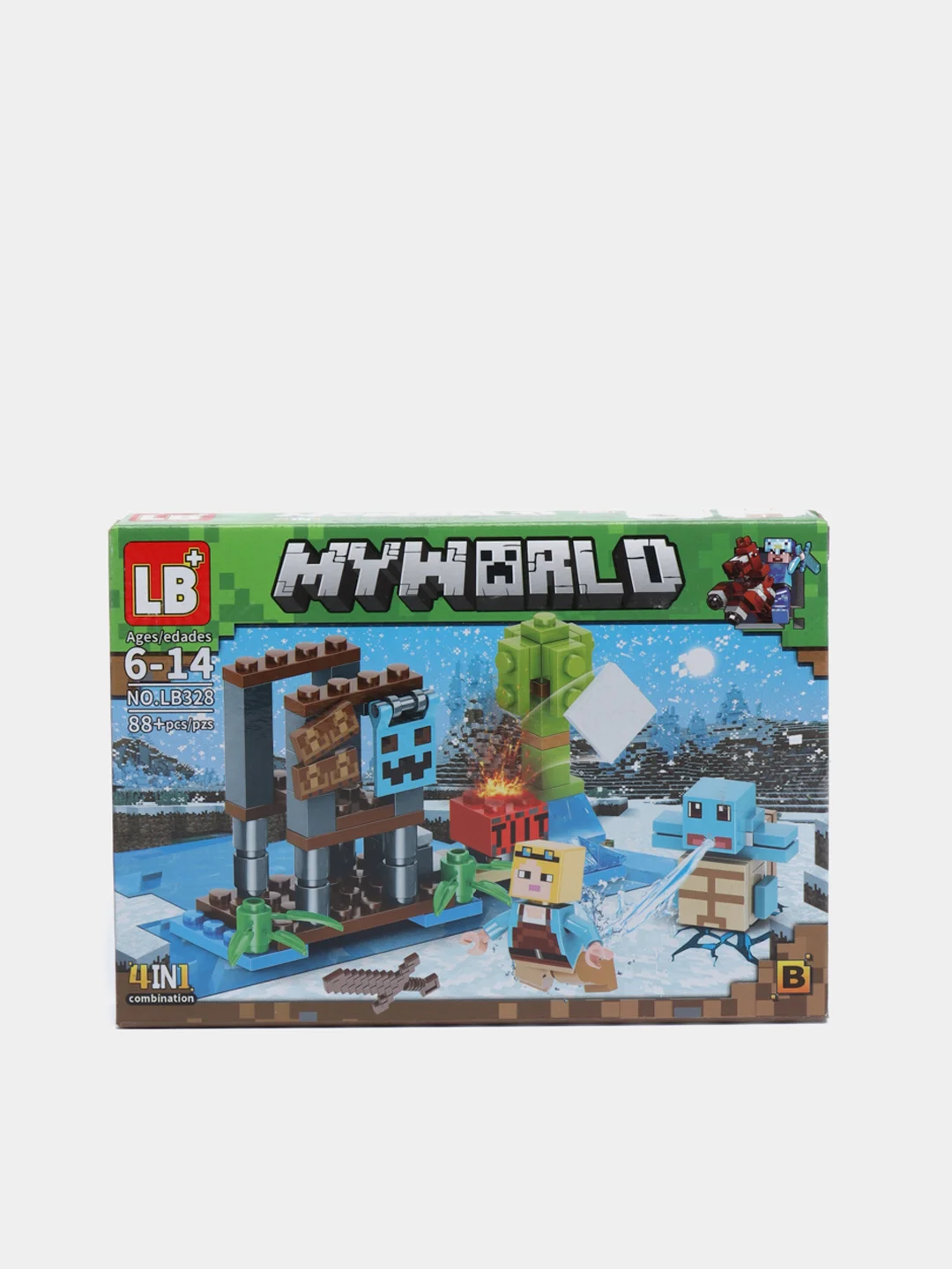 Голубой конструктор LB My World, 4 в 1